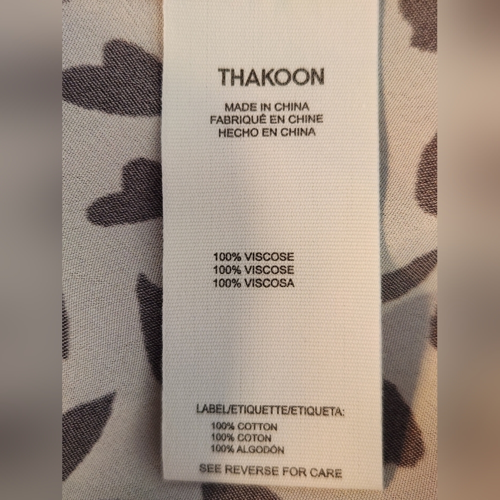 NWT || THAKOON || Collective leopard print, button down, tan/brown spots, size 4 - Picture 13 of 13